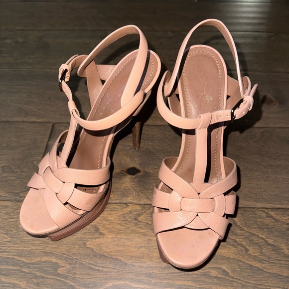 Yves Saint Laurent Pink Strappy Heels